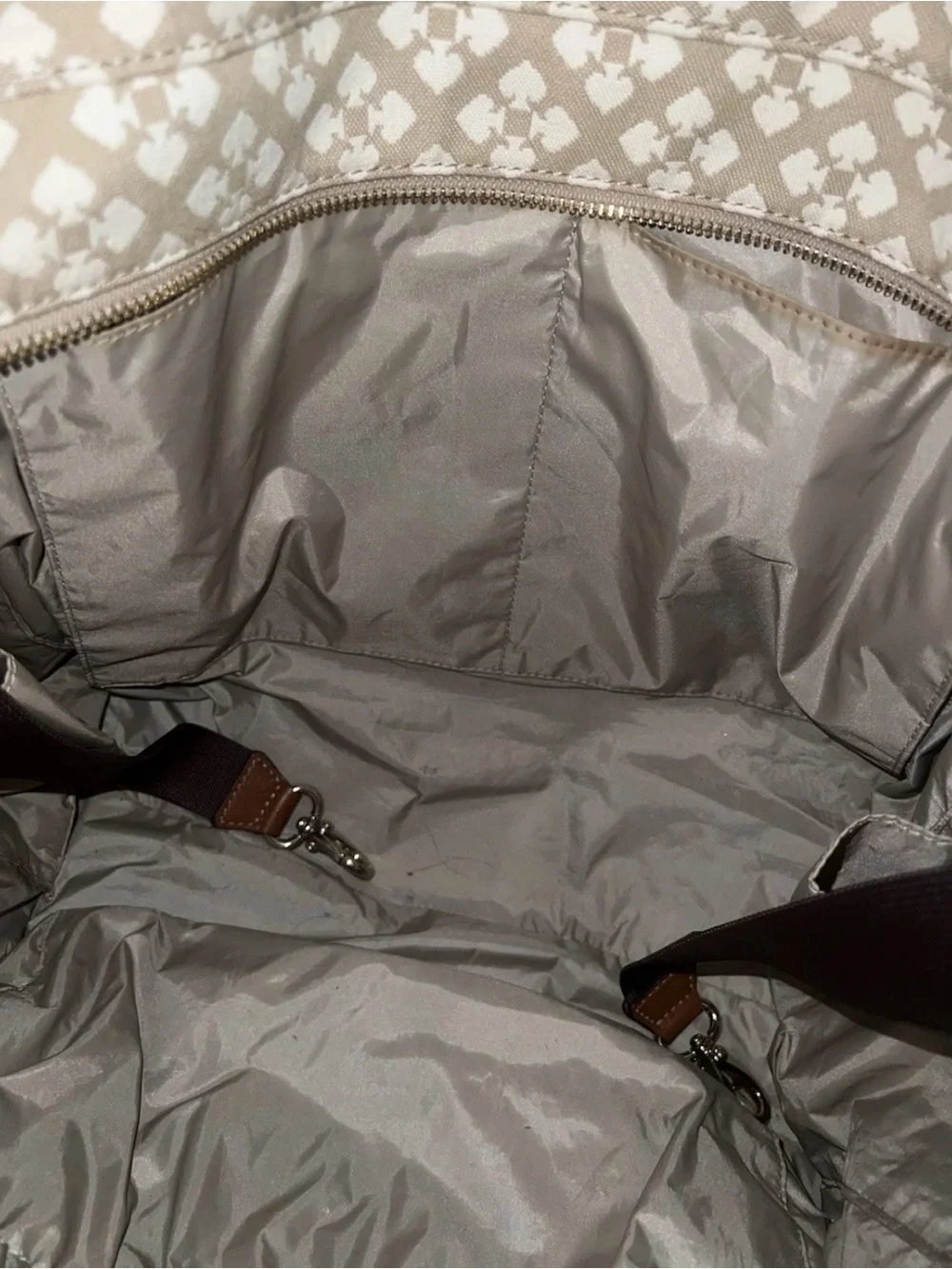 Kate Spade Beige Canvas with Pink and Orange Stripe,diaper bag